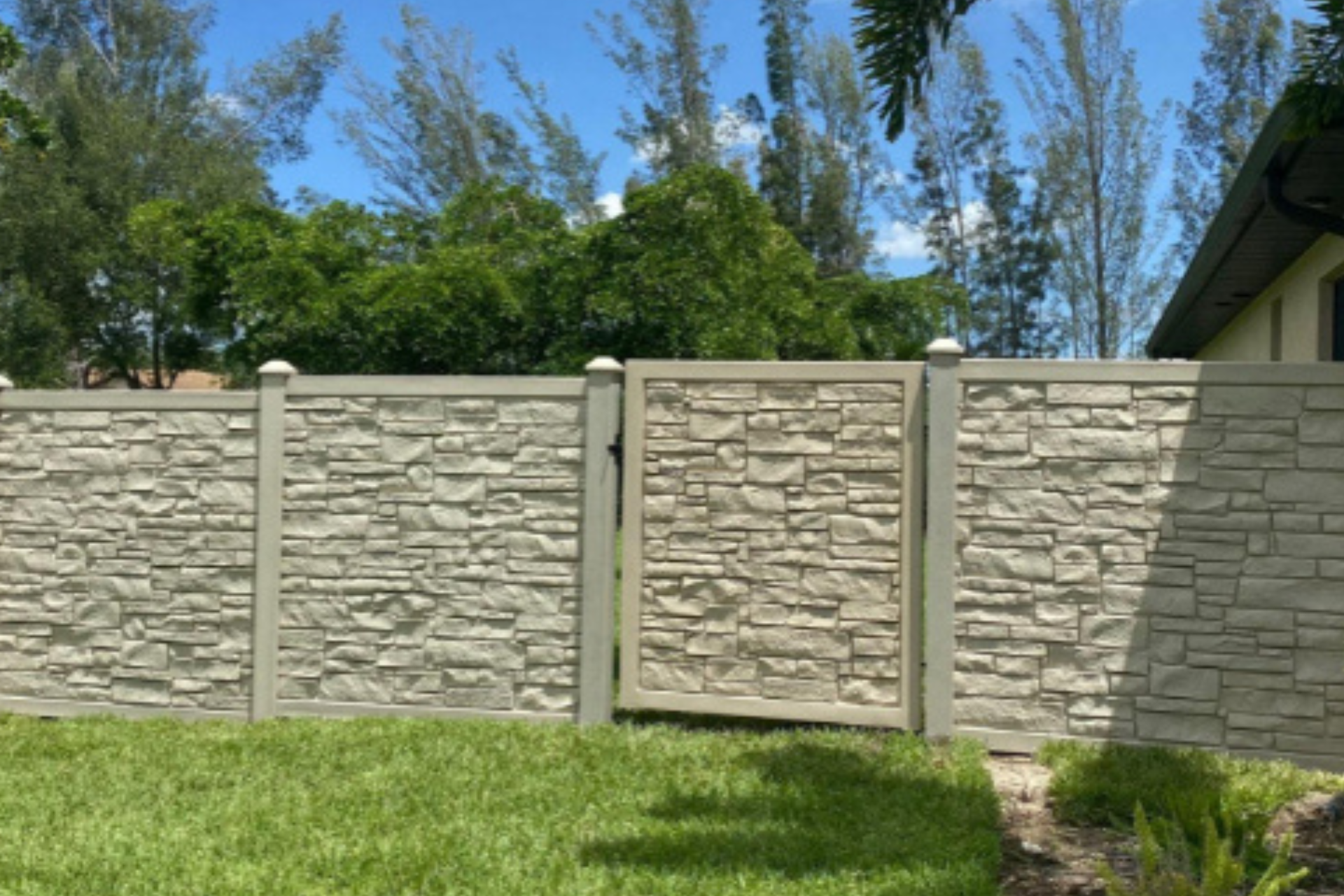 Vinyl Rock Fencing Panels | Eagle Fence