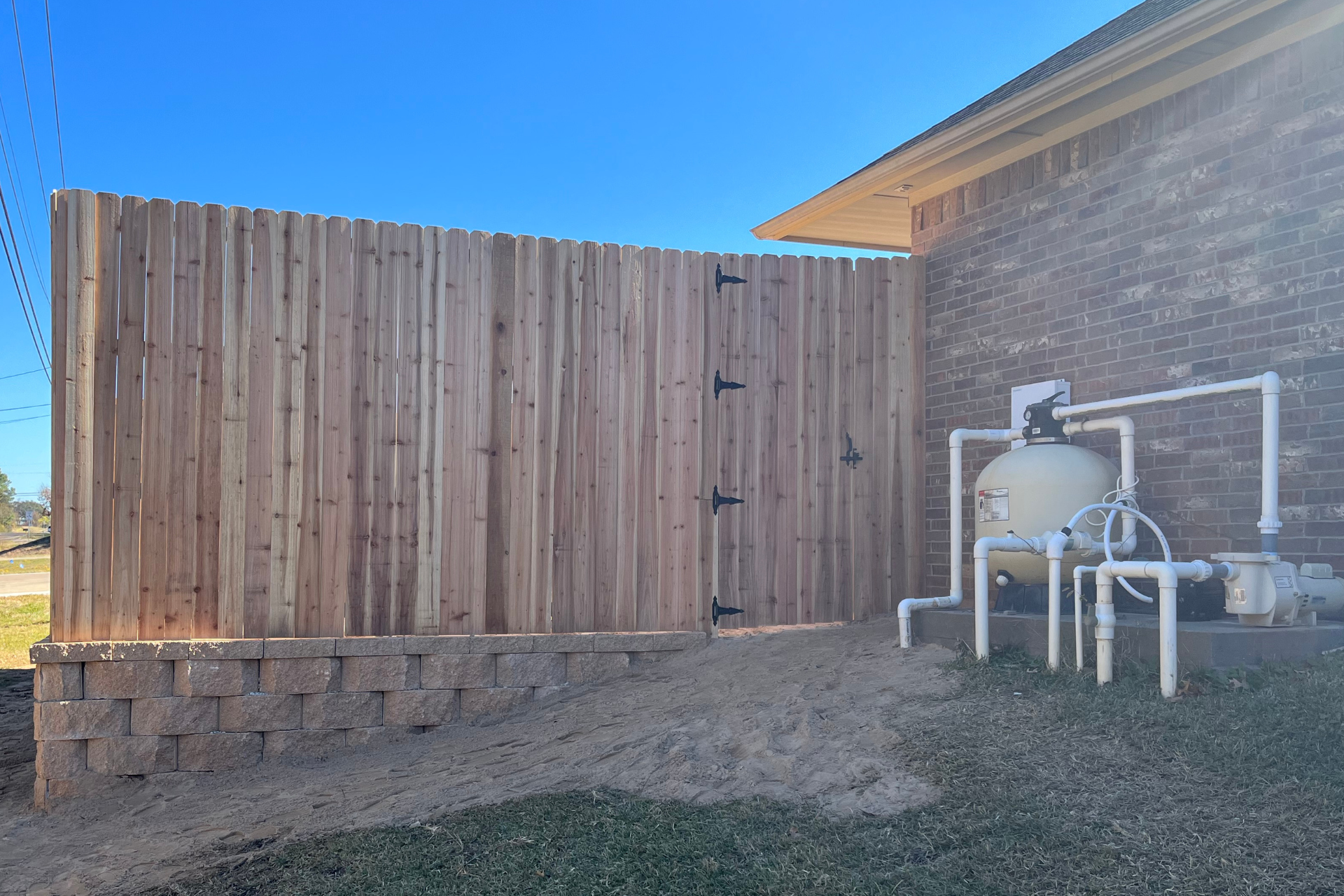 Residential Wood Fence Installation