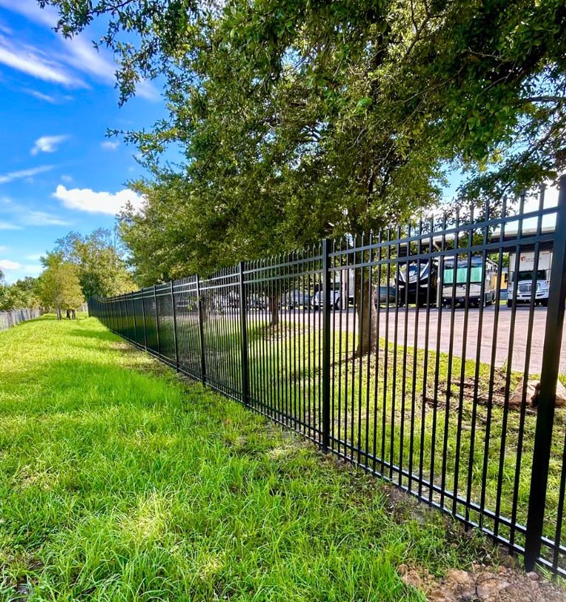 commercial aluminum fence installation completed